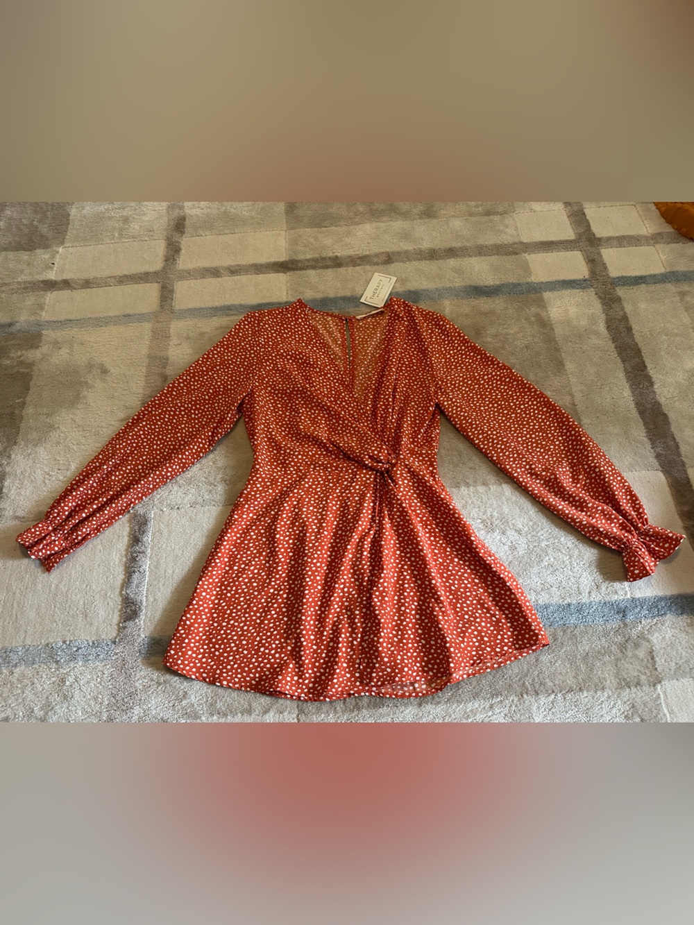 NWT Rokoko Women’s Polka Dot Long-Sleeve Twist Front Top